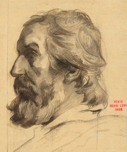 Etude de tête d’homme de profil av Henri Leopold Lévy