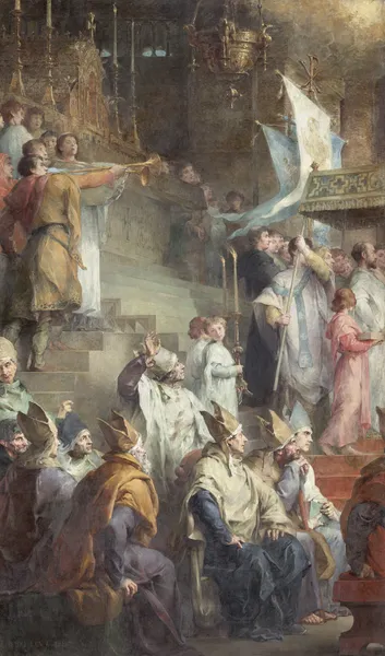 Le Couronnement de Charlemagne, 1878 – nr 4 av Henri Leopold Lévy