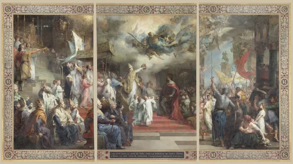 Le Couronnement de Charlemagne av Henri Leopold Lévy