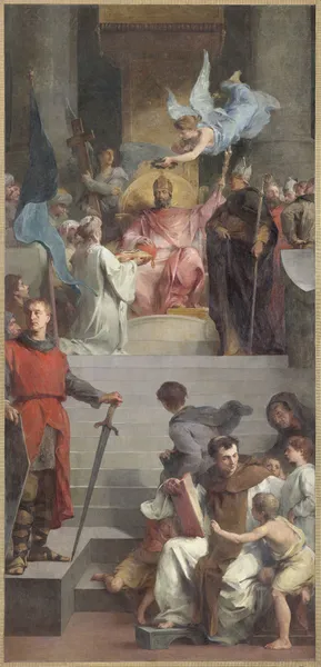 Les ambassadeurs de Haroun al Rashid offrent les clefs du Saint Sépulcre à Charlemagne, 1878 av Henri Leopold Lévy