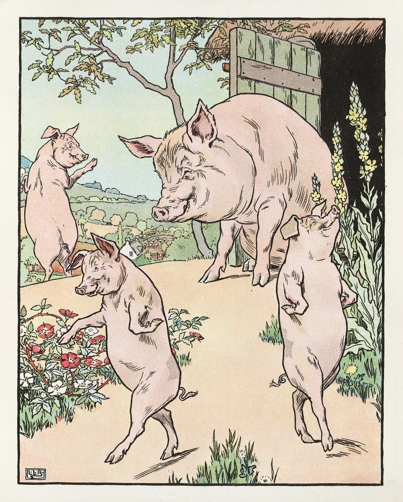 Four pigs av Leonard Leslie Brooke