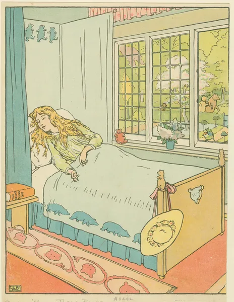Goldilocks asleep av Leonard Leslie Brooke