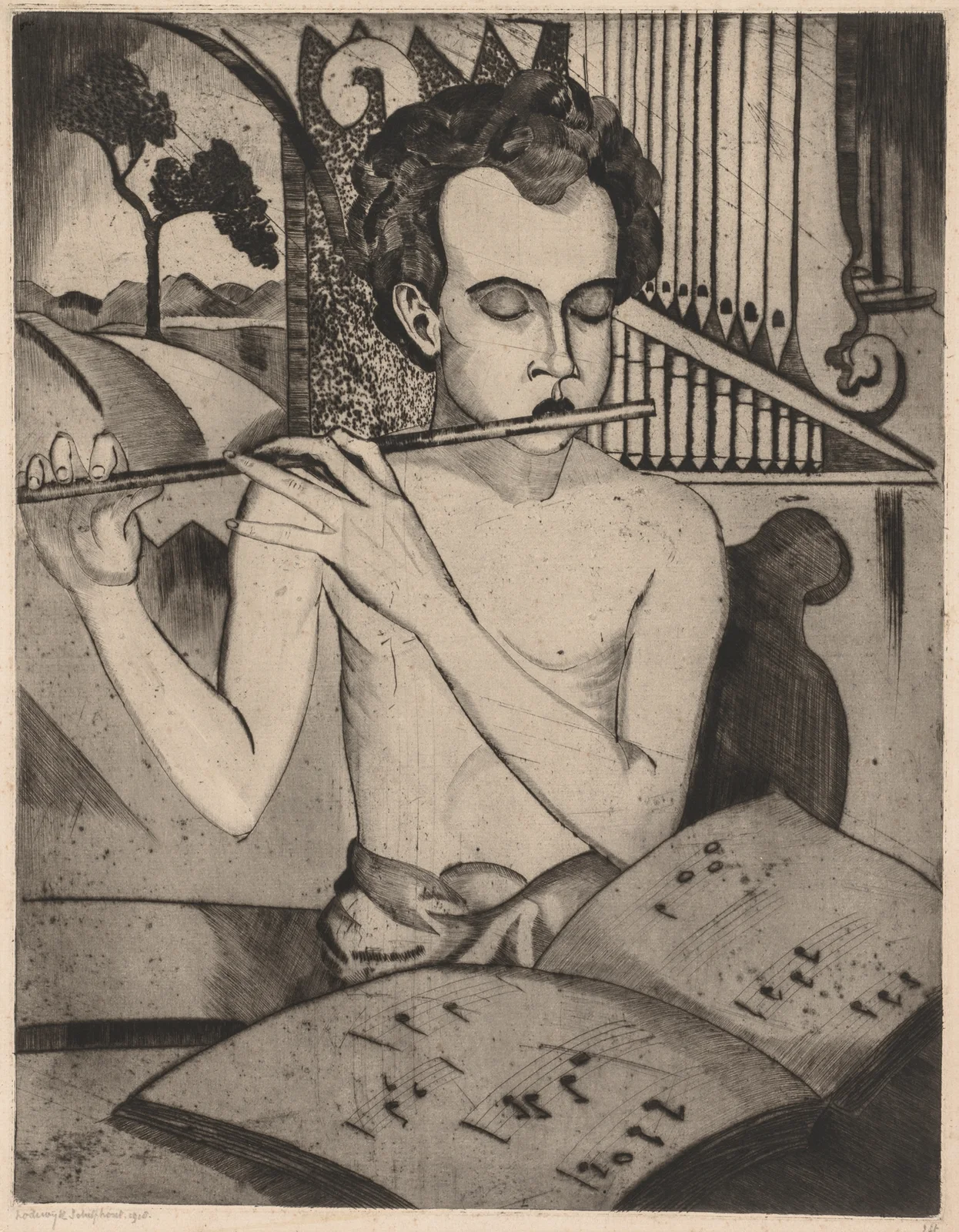Flute Player av Lodewijk Schelfhout