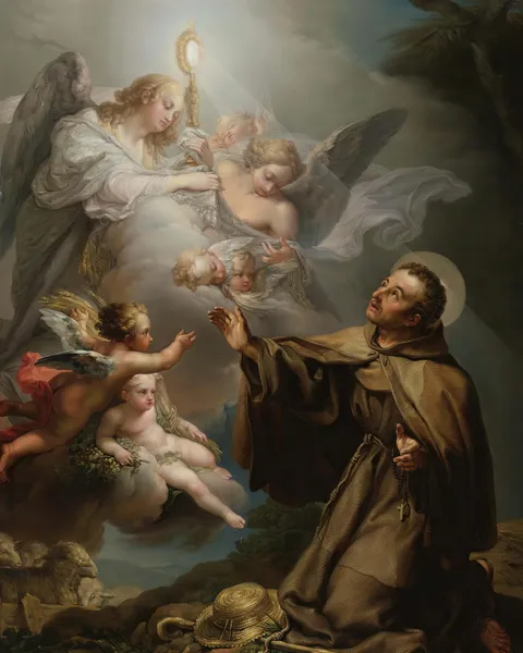 The Apparition Of The Eucharist To San Pascual Bailon av Vicente López Portaña