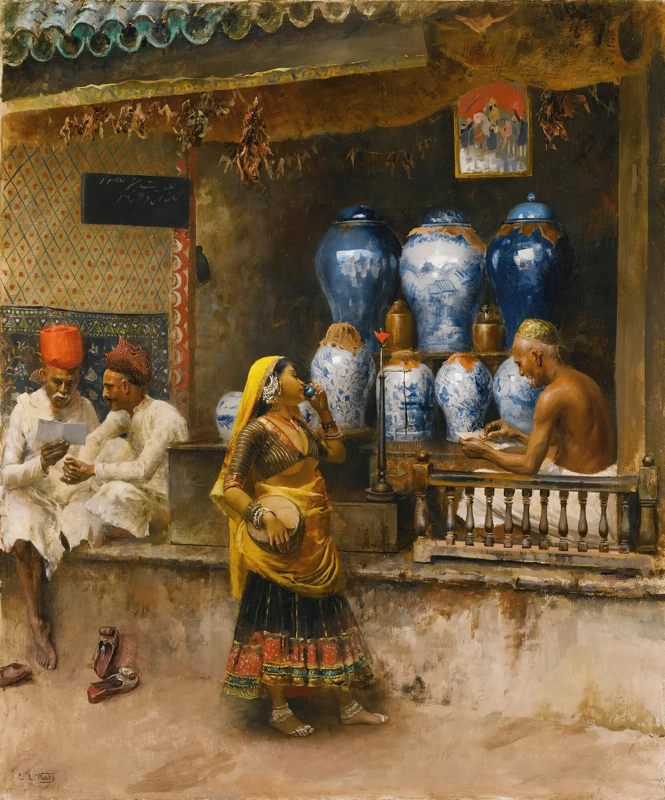 A Perfumer’s Shop, Bombay av Edwin Lord Weeks