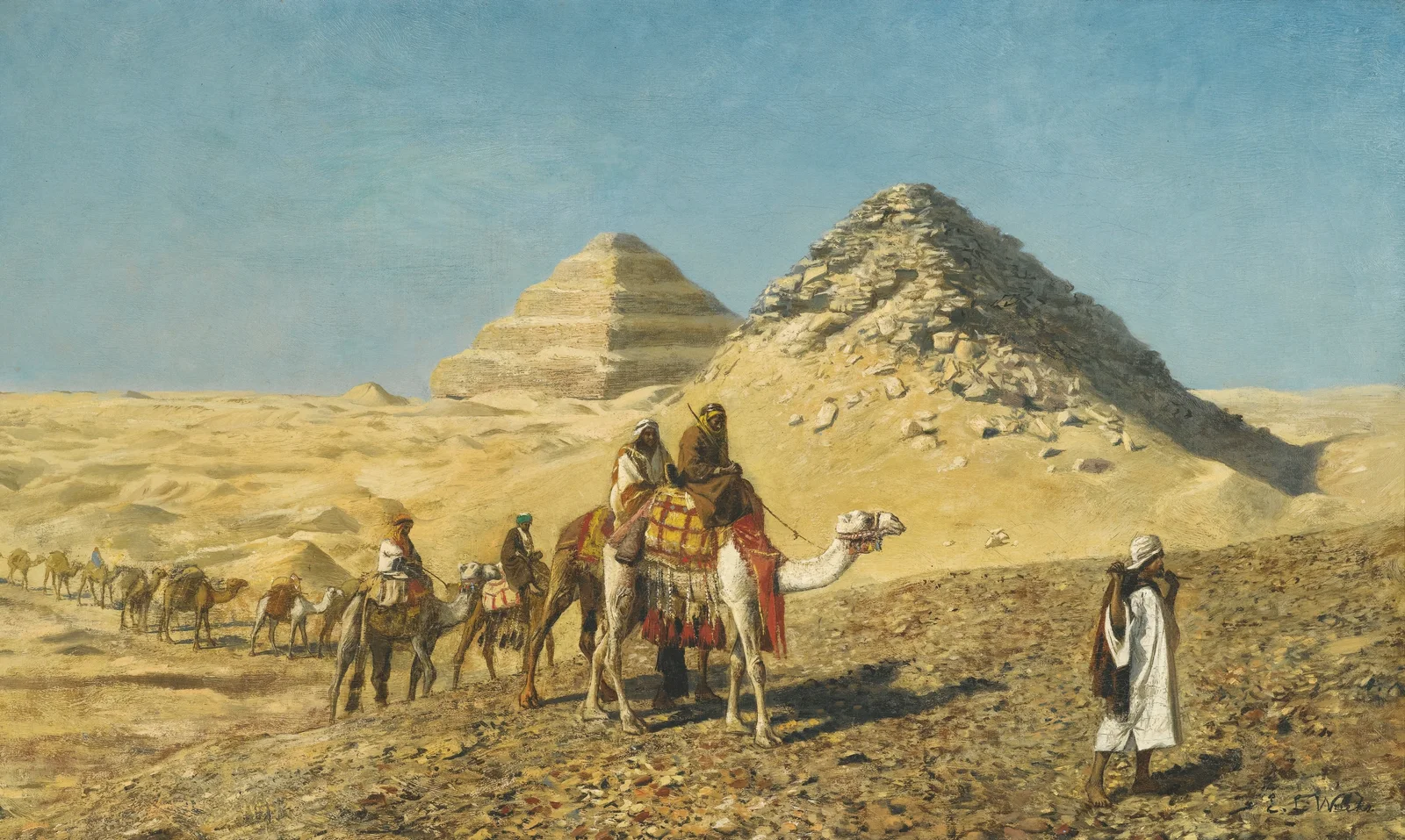 Camel Caravan Amid The Pyramids, Egypt av Edwin Lord Weeks