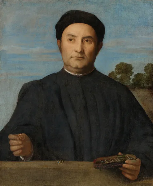 Portrait Of A Jeweler, Probably Giovanni Pietro Crivelli av Lorenzo Lotto