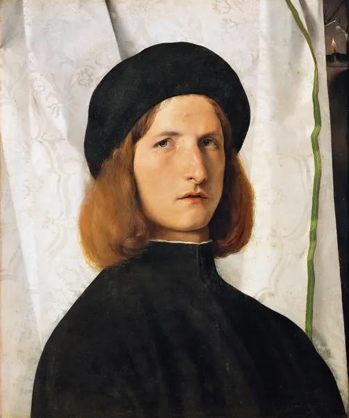Portrait of a Young Man with a Lamp av Lorenzo Lotto