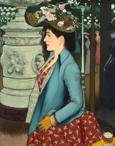 An Elegant Woman at the Élysée Montmartre av Louis Anquetin