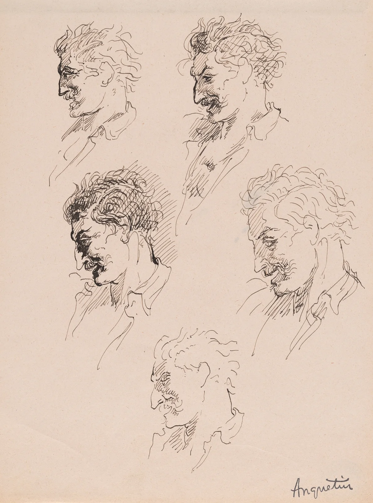 Head Studies av Louis Anquetin