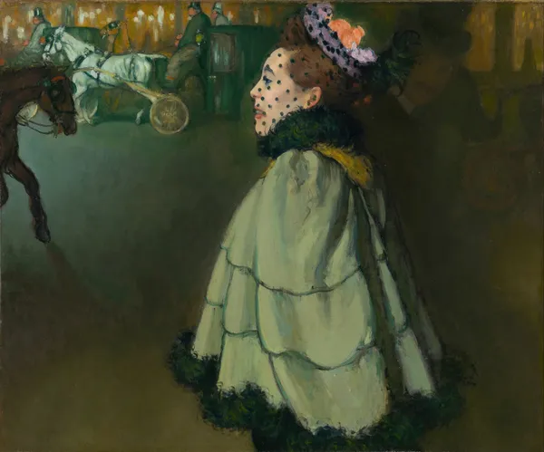Woman at the Champs-Élysées by night av Louis Anquetin