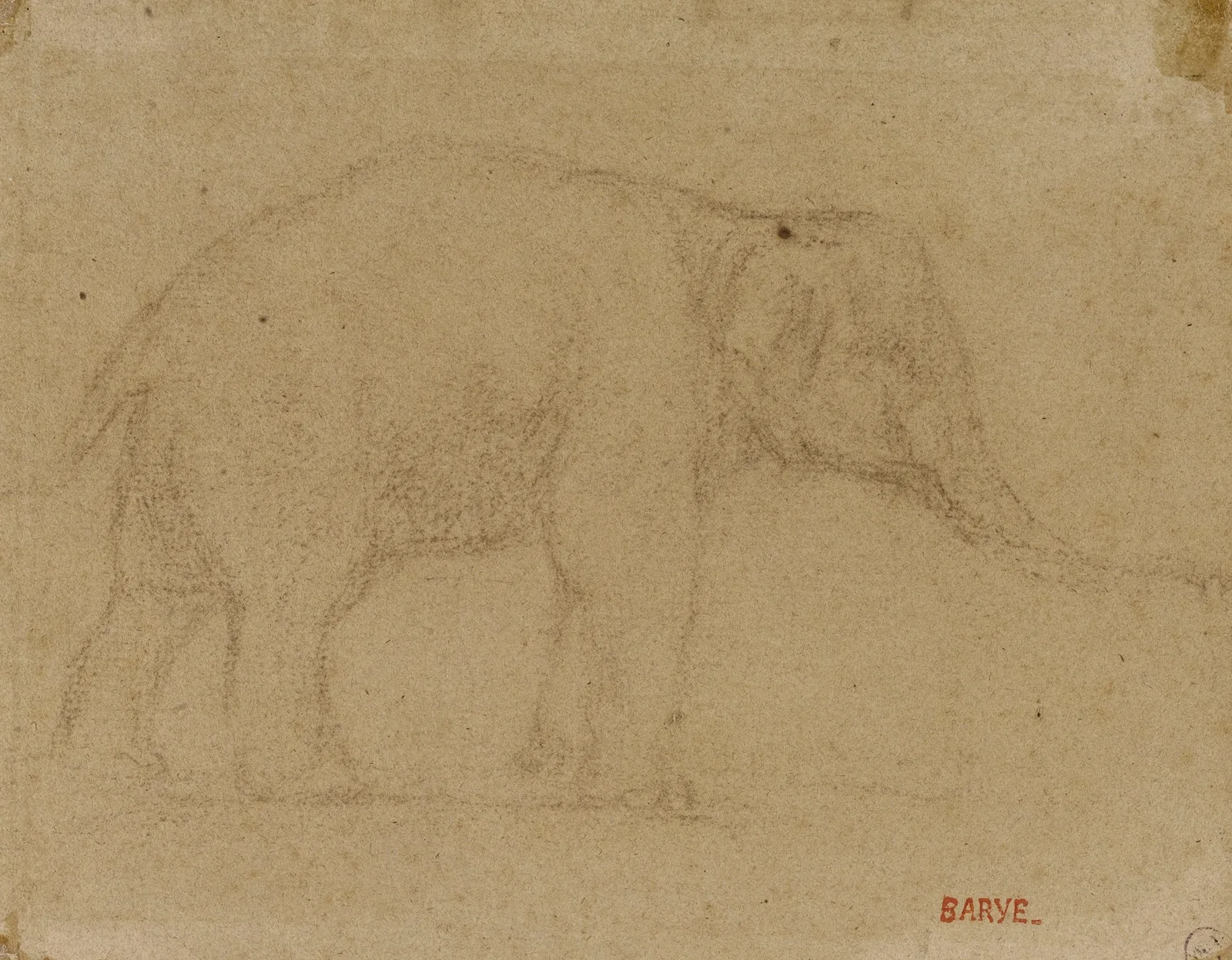Etude d’éléphant marchant av Antoine-Louis Barye
