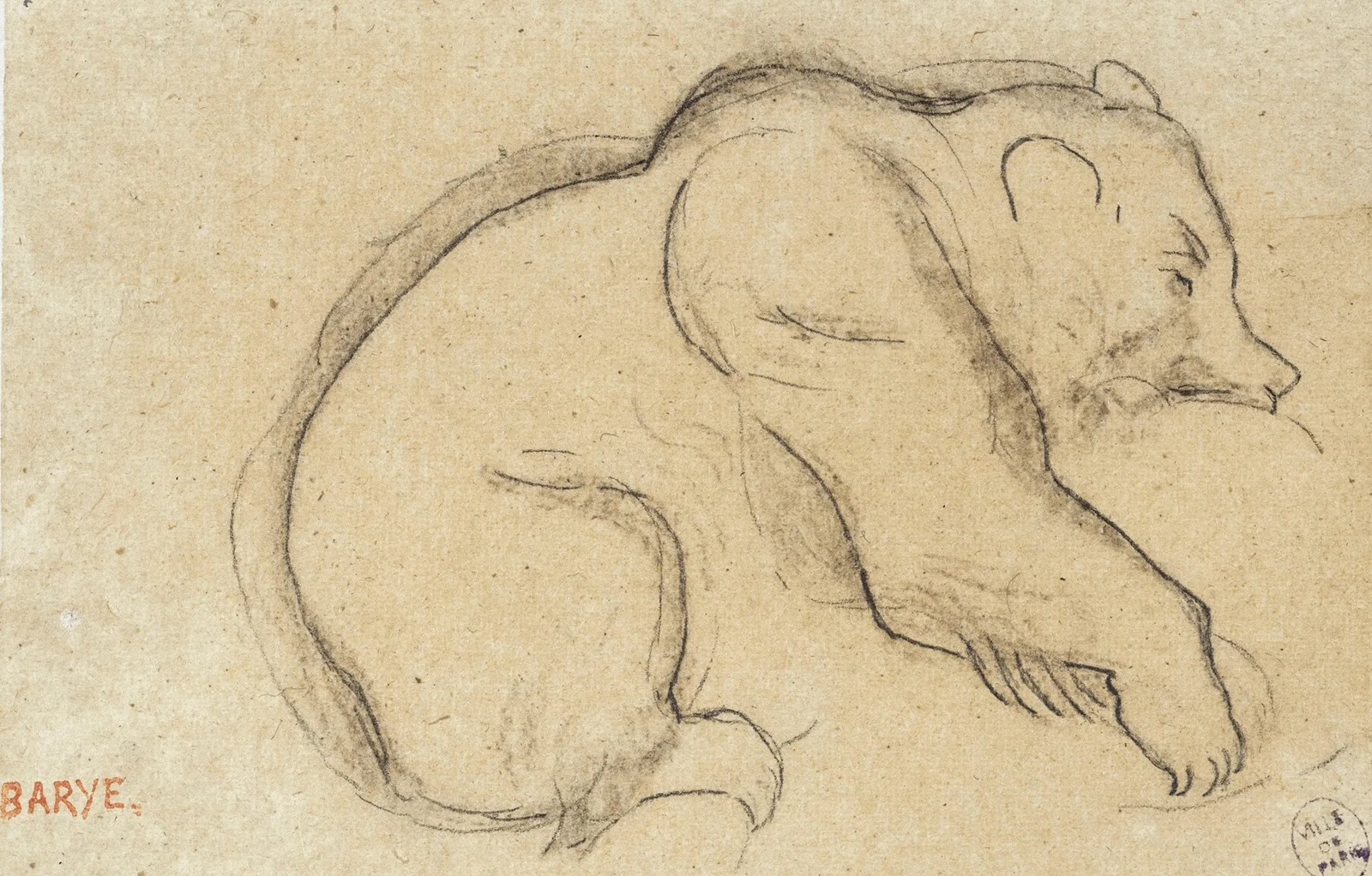 Ours accroupi (19th century) av Antoine-Louis Barye