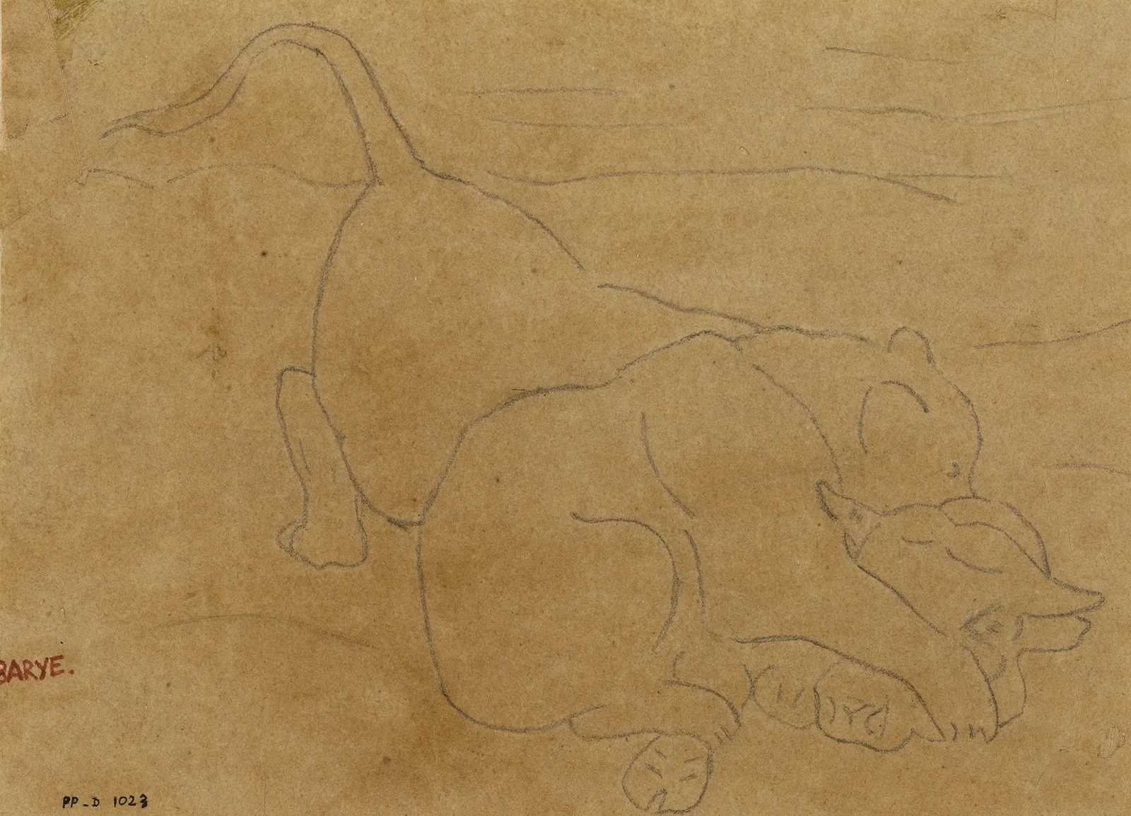Ours dévorant un boeuf av Antoine-Louis Barye