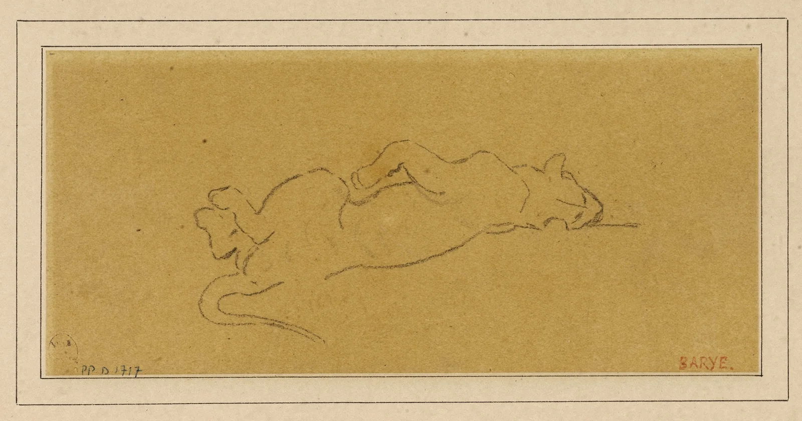 Tigre mort (19th century) av Antoine-Louis Barye