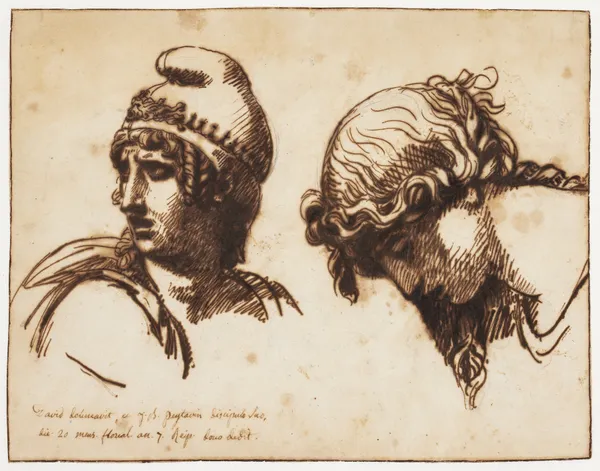 Et kvinde- og et ynglingehoved av Jacques Louis David