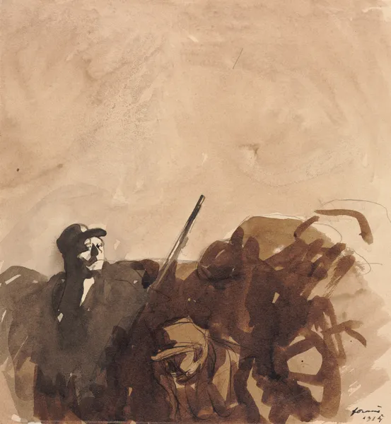 Soldier in a Trench av Jean-Louis Forain