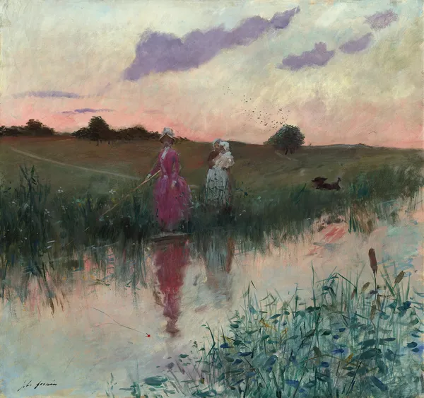 The Artist’s Wife Fishing av Jean-Louis Forain