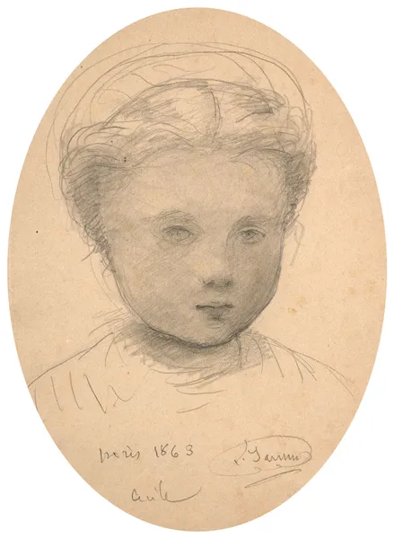 Portrait of Cécile, daughter of the artist av Louis Janmot