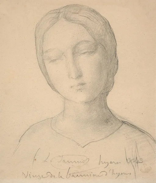 Study of Virgin for the ‘Banner of Hyères’ av Louis Janmot