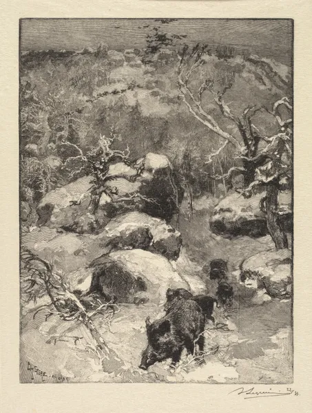 Cuvier-Châtillon Cliff av Auguste Louis Lepère