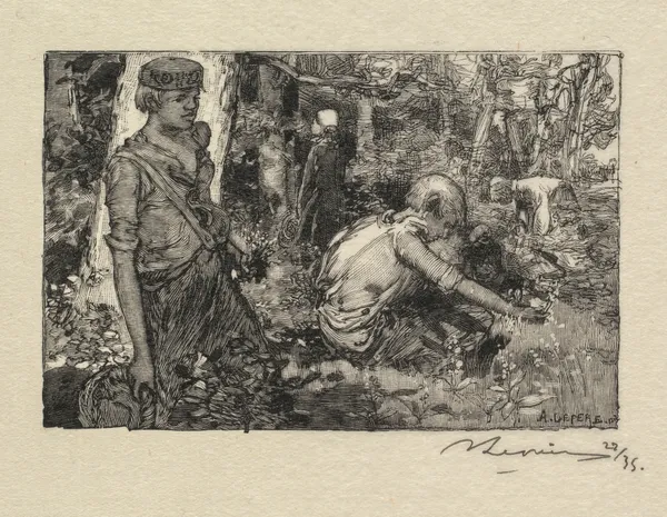 Gatherine Lily-of-the-Valley av Auguste Louis Lepère