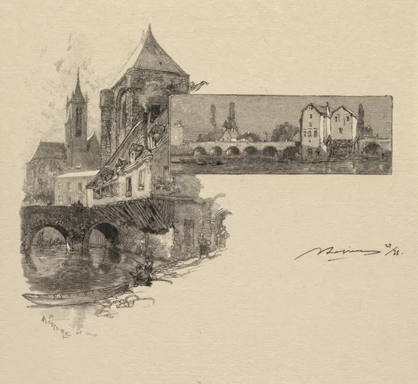Moret, the Wood-Mill av Auguste Louis Lepère