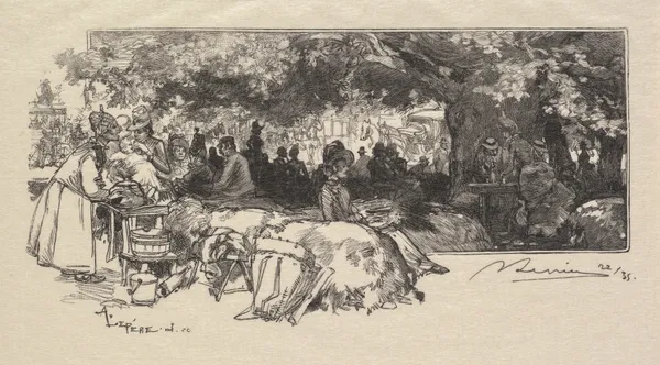 Mother Pichard’s Canteen av Auguste Louis Lepère