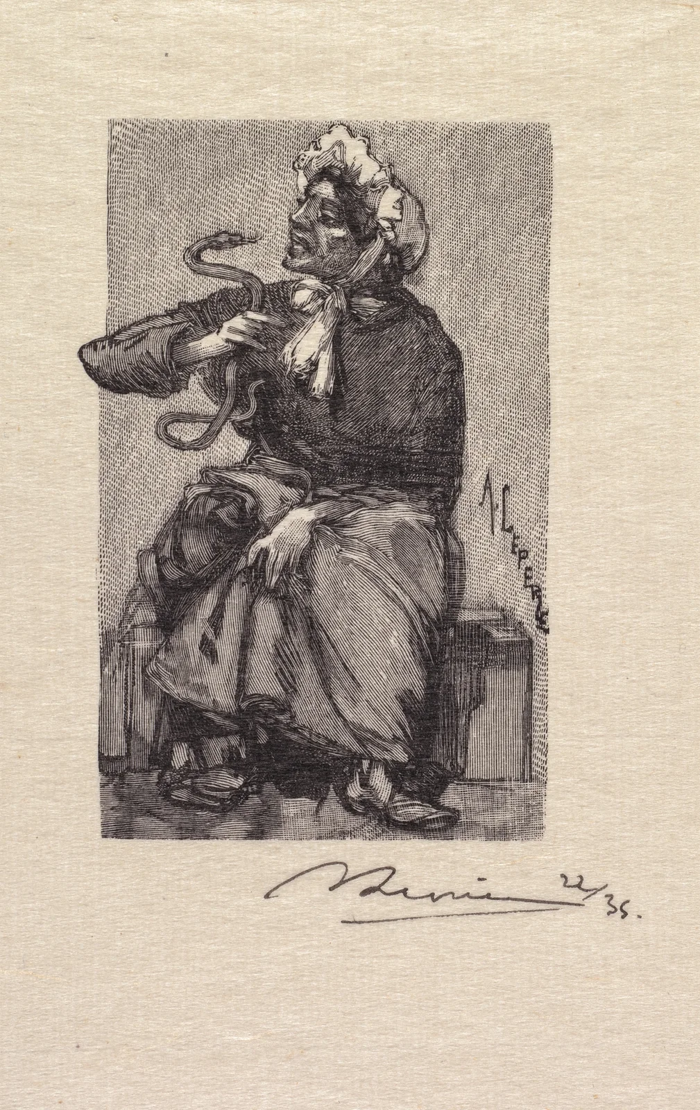 Serpent Merchant., 1890 – nr 1 av Auguste Louis Lepère