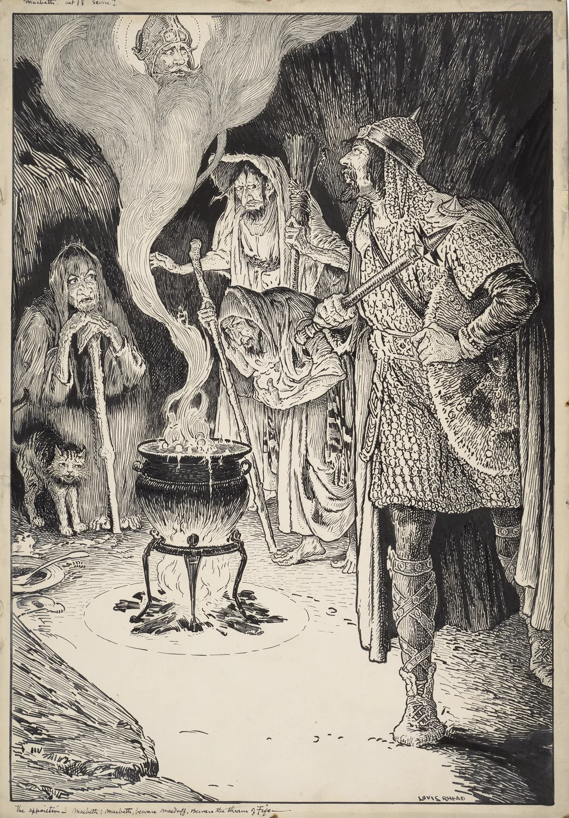 Macbeth, act IV, scene I av Louis Rhead