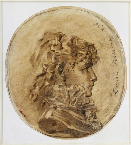 Portrait de Sarah Bernhardt, en médaillon, profil à droite, 1875. av Louise Abbéma