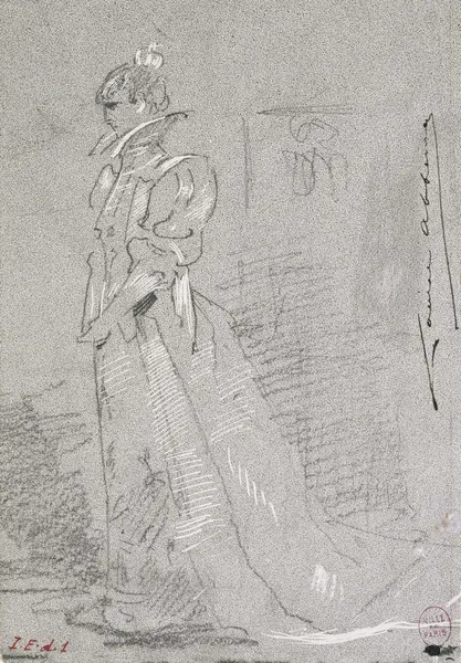 Portrait de Sarah Bernhardt en pied av Louise Abbéma