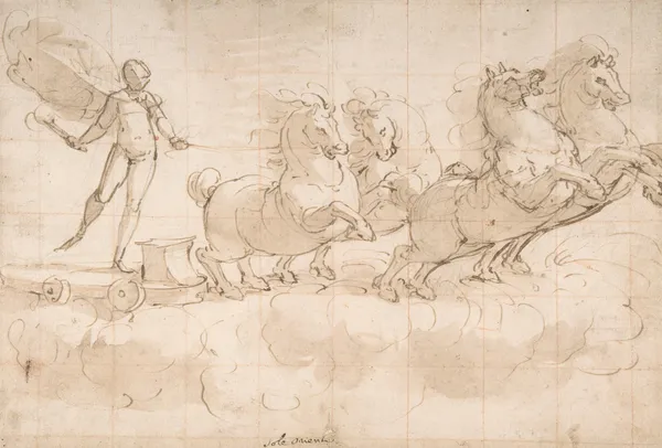 Apollo Driving the Chariot of the Rising Sun av Luca Cambiaso