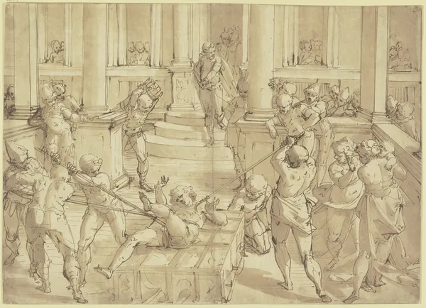 Die Marter des Heiligen Laurentius av Luca Cambiaso
