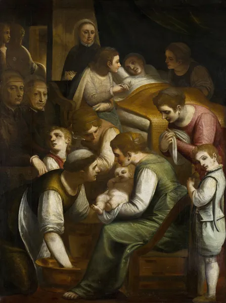 The Birth of Mary av Luca Cambiaso