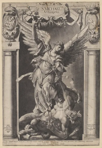 Archangel Michael kills the devil av Lucas Kilian