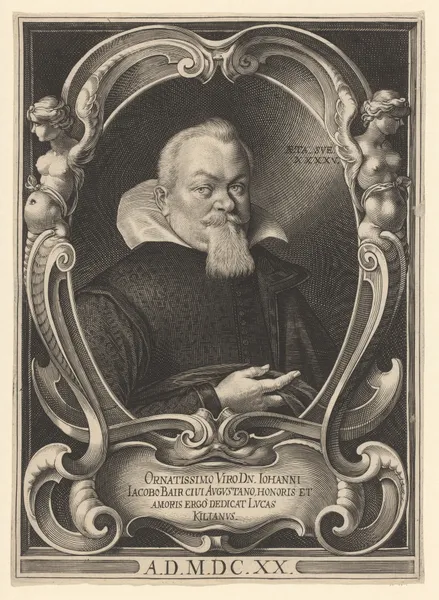 Portrait of Hans Jacob Bair at the age of 45 av Lucas Kilian
