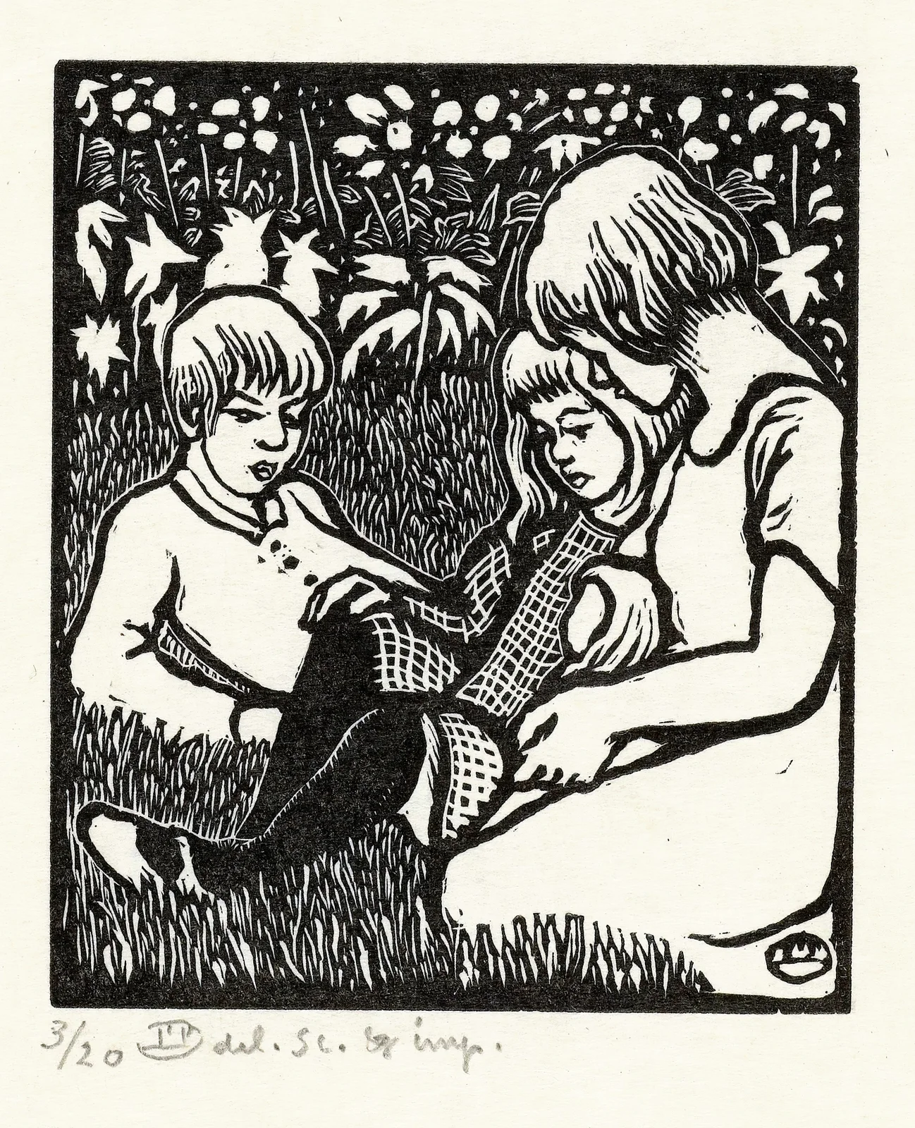 Drie kinderen av Lucien Pissarro