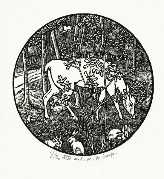 Grazend hert av Lucien Pissarro
