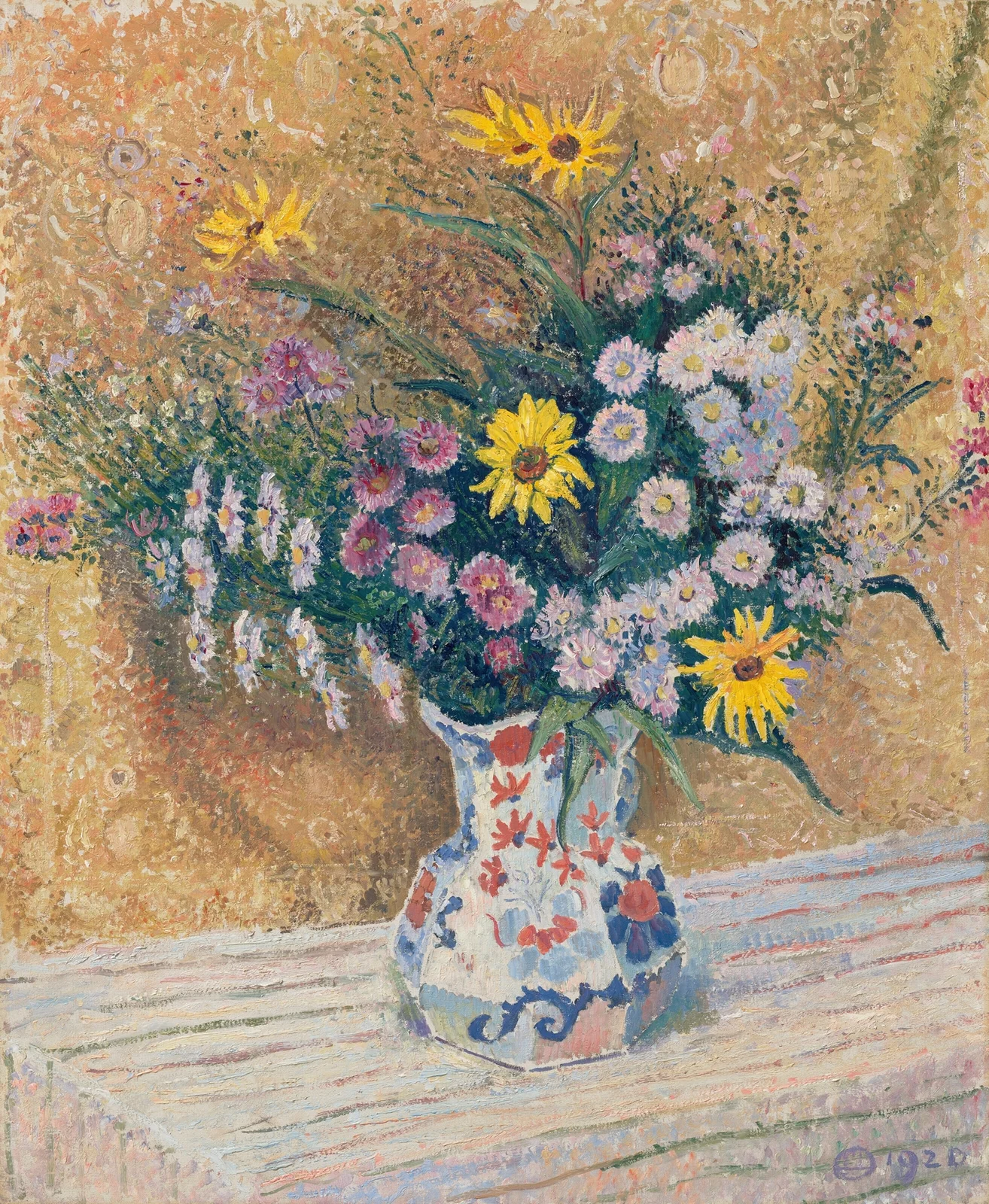 Michaelmas Daisies av Lucien Pissarro