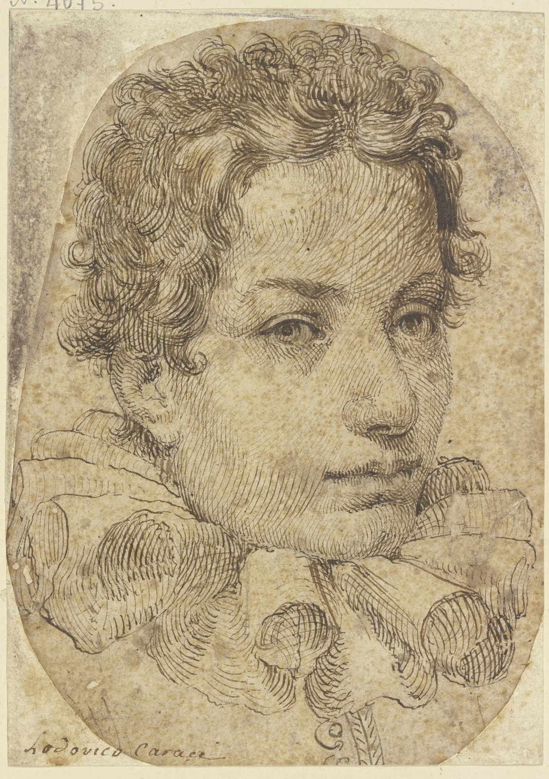 Young man with ruff av Ludovico Carracci