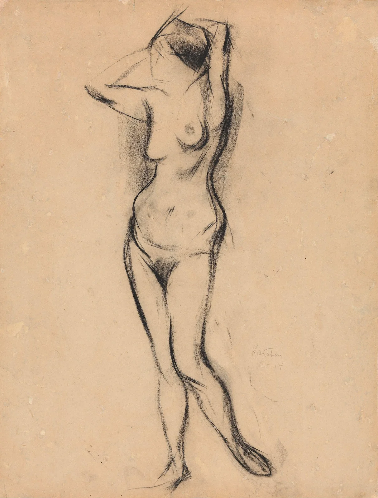 Stående kvinneakt, 1914 – nr 1 av Ludvig Karsten