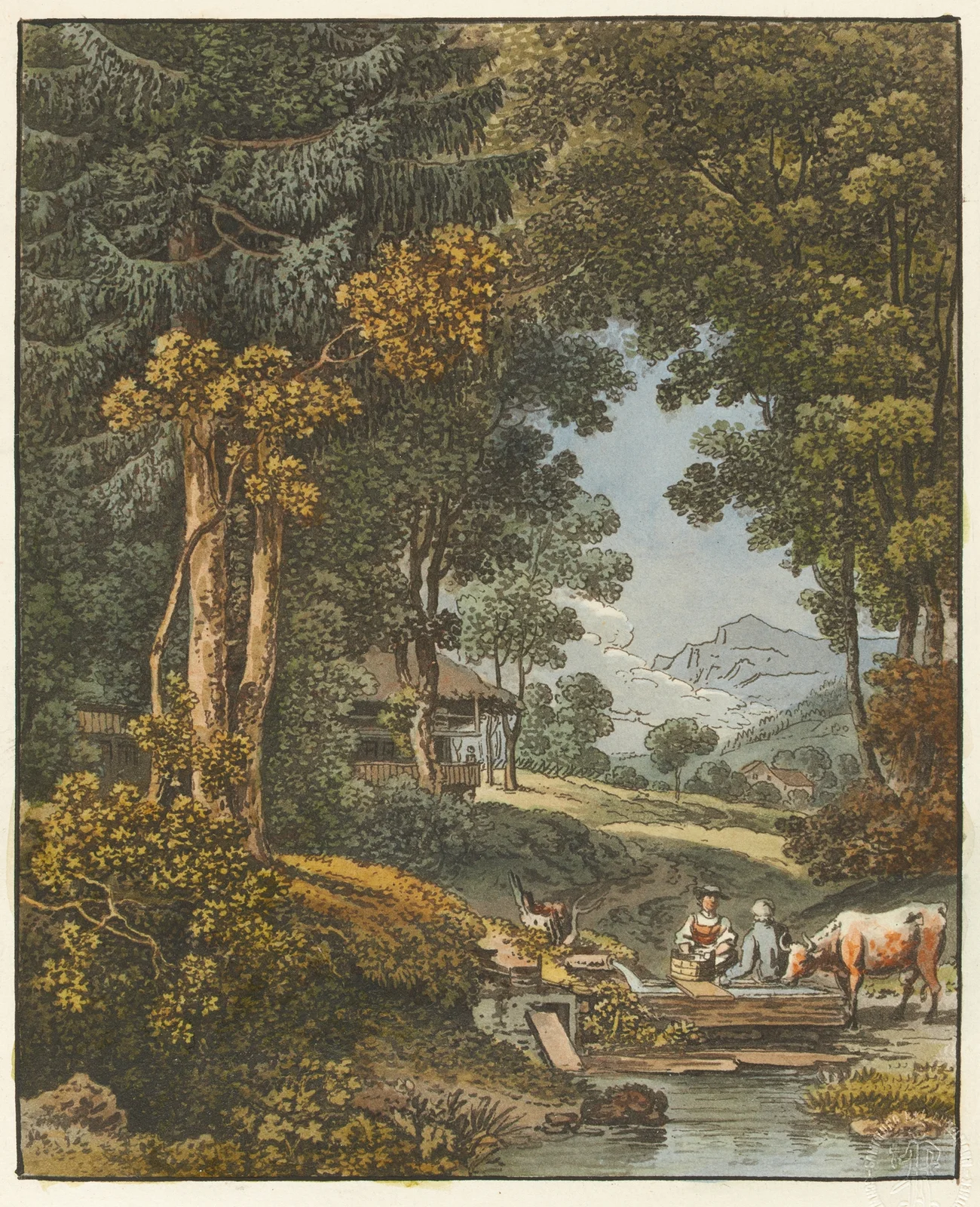 Am Brunnen av Johann Ludwig Aberli