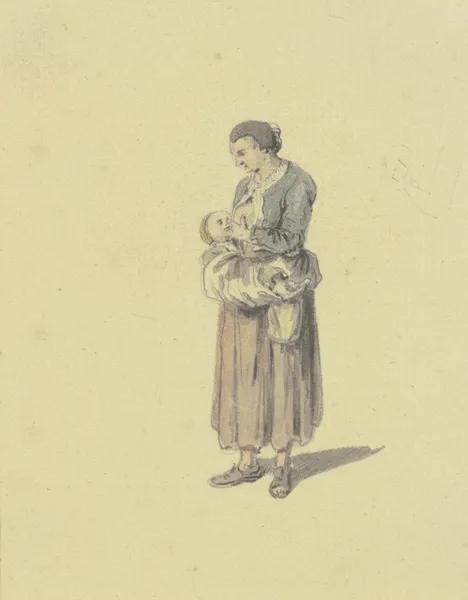 Breast-feeding woman av Johann Ludwig Aberli