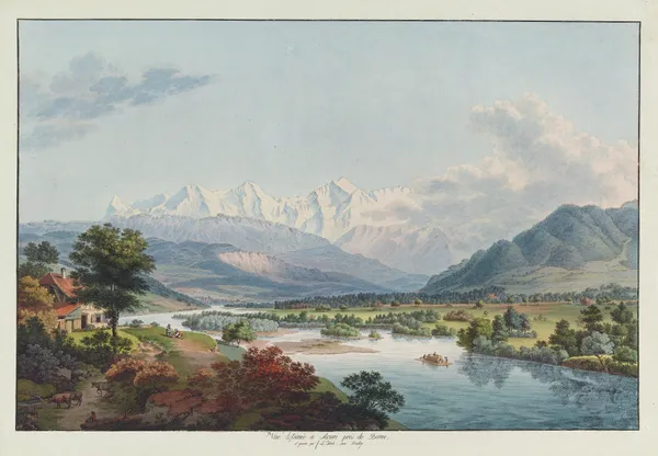 Vûe dessinée à Mouri prés de Berne av Johann Ludwig Aberli