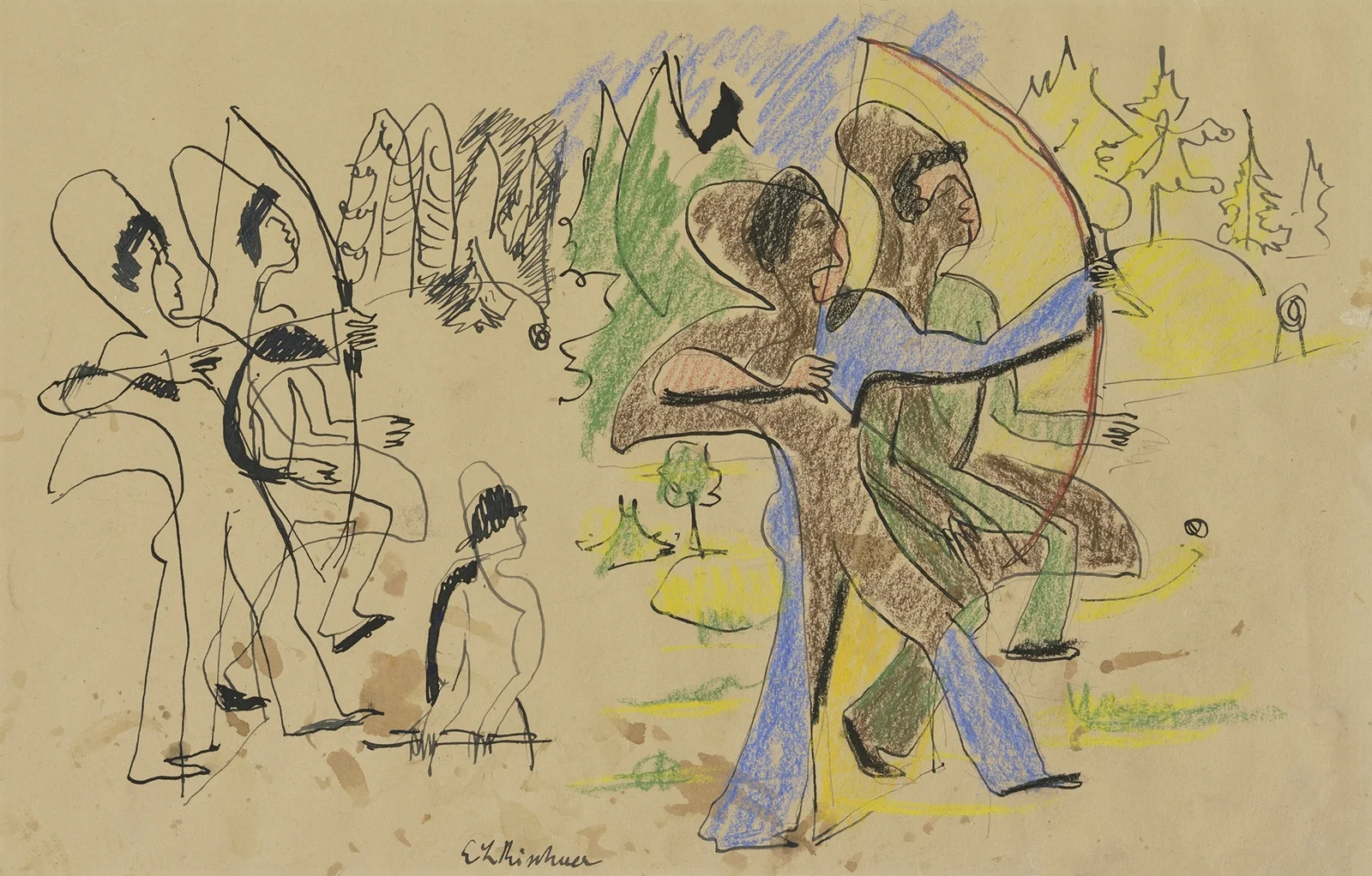 Archers, 1935 – nr 2 av Ernst Ludwig Kirchner