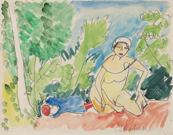 Badende am See av Ernst Ludwig Kirchner