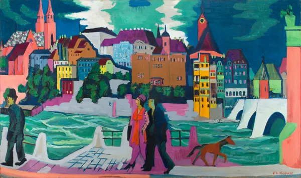 Basel with the Rhine av Ernst Ludwig Kirchner