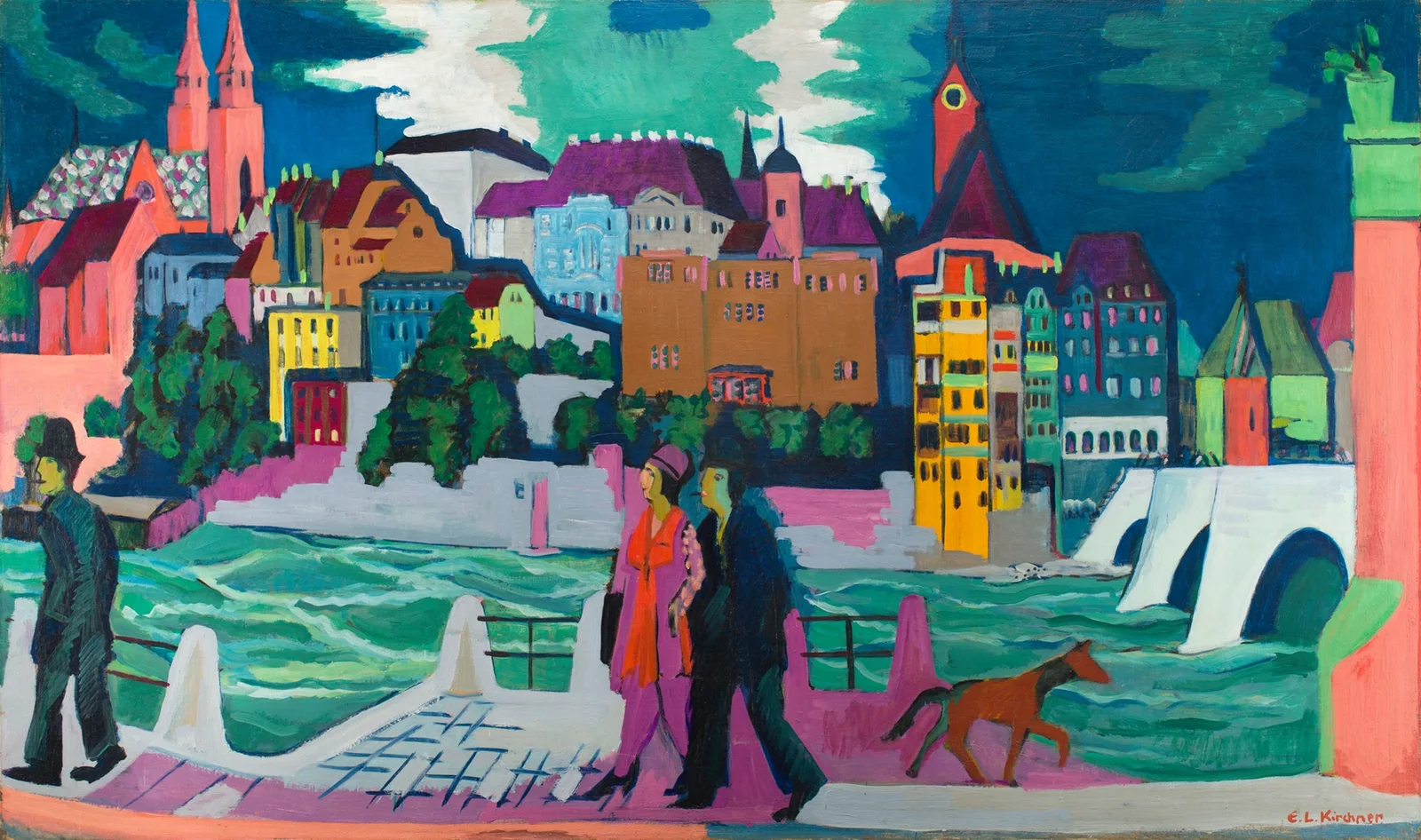 Basel with the Rhine av Ernst Ludwig Kirchner