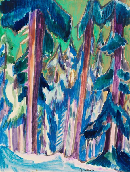 Bergtannen im Winter av Ernst Ludwig Kirchner